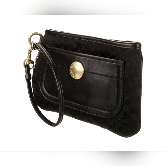 Coach | 1941 Leather Trim Canvas Wristlet | Color: Black | Vintage - Picture 5 of 13